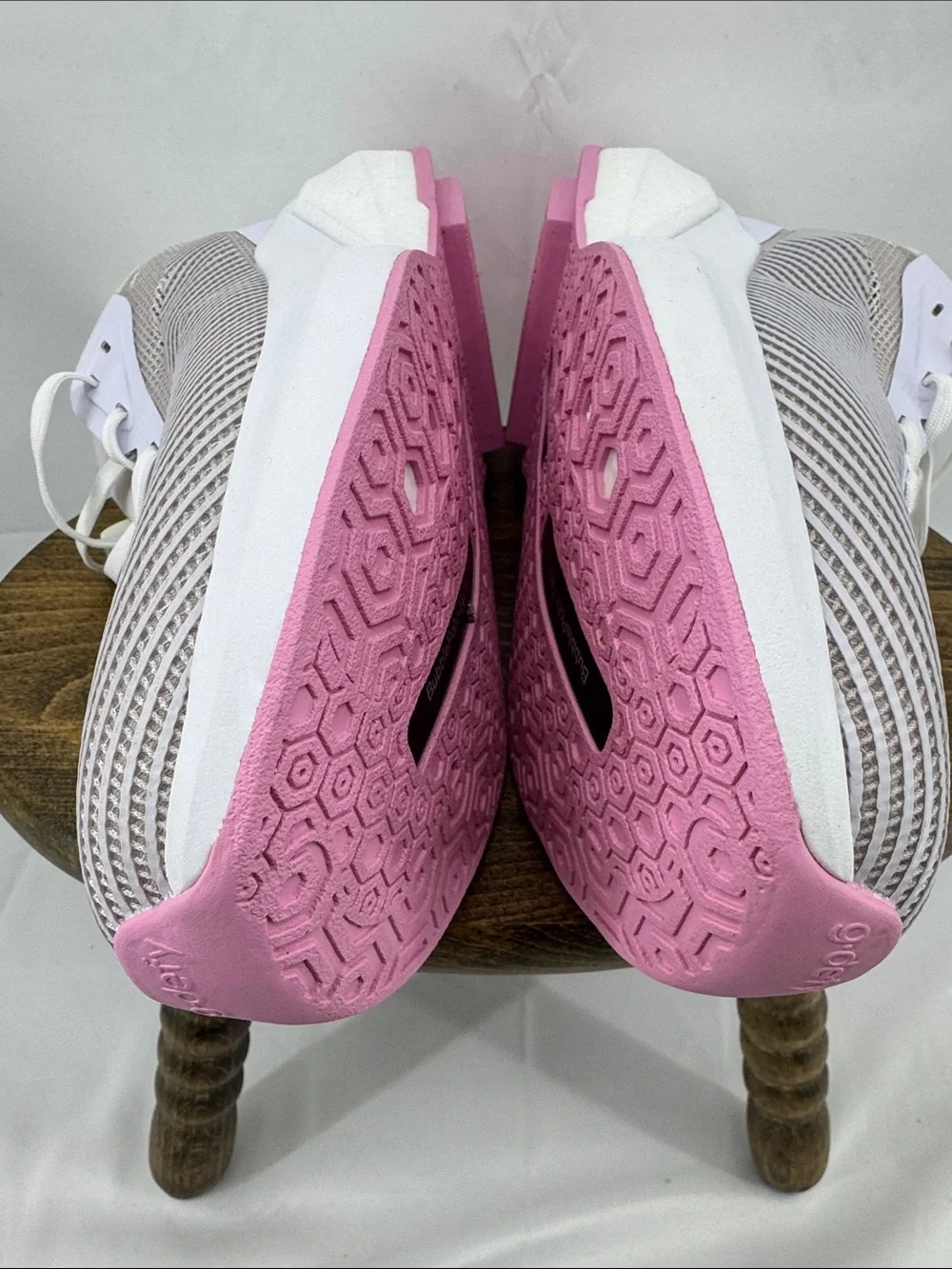 G-defy Womens AstroRun Comfort Shoes w/ Fulton Running Insoles, White w/ Pink, 9
